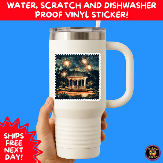 4TH OF JULY | Sticker Pack Independence Day Vinyl Decals, USA Flag, Fireworks, Red White Blue Summer Holiday Patriotic Sticker Set