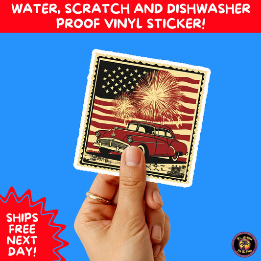 4TH OF JULY | Sticker Pack Independence Day Vinyl Decals, USA Flag, Fireworks, Red White Blue Summer Holiday Patriotic Sticker Set