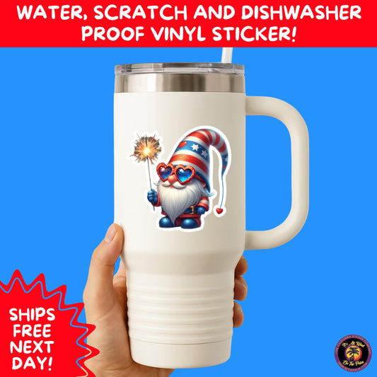 4TH OF JULY | Sticker Pack Independence Day Vinyl Decals, USA Flag, Fireworks, Red White Blue Summer Holiday Patriotic Sticker Set