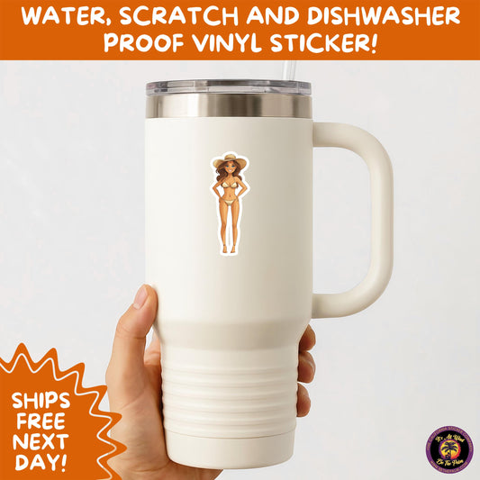 FUN BEACH STICKERS with Bikini Designs, Perfect for Travel Journals, Water Bottles, Tumblers, Laptops, Scrapbooks, and Summer Decor