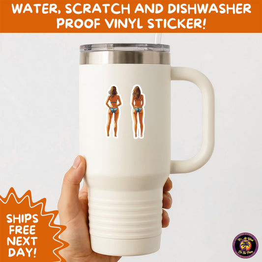 FUN BEACH STICKERS with Bikini Designs, Perfect for Travel Journals, Water Bottles, Tumblers, Laptops, Scrapbooks, and Summer Decor