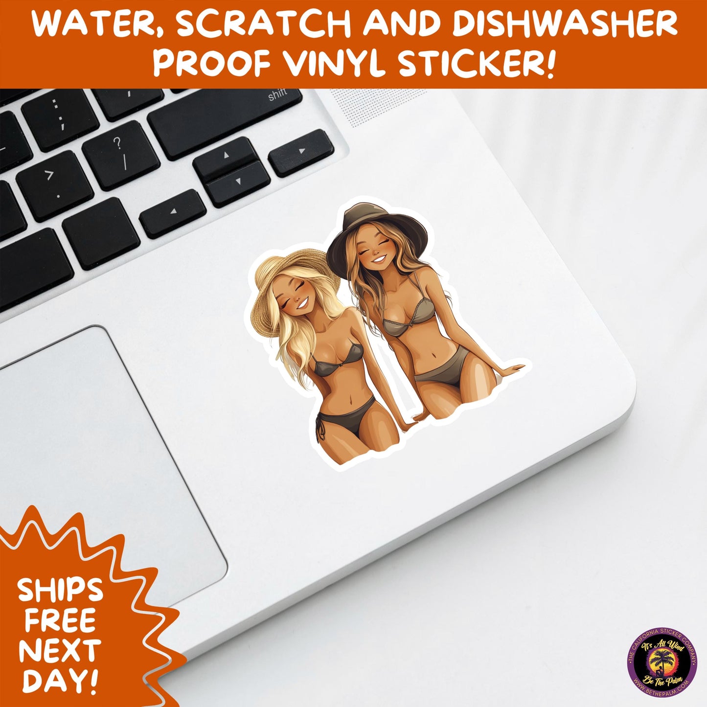 FUN BEACH STICKERS with Bikini Designs, Perfect for Travel Journals, Water Bottles, Tumblers, Laptops, Scrapbooks, and Summer Decor