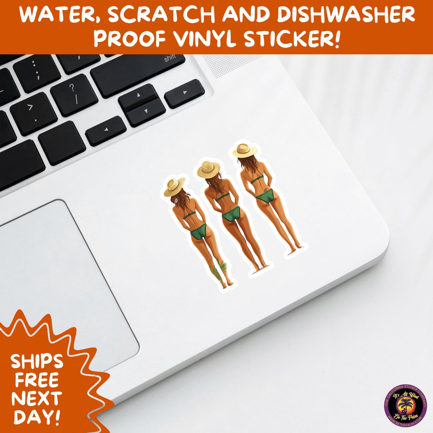 FUN BEACH STICKERS with Bikini Designs, Perfect for Travel Journals, Water Bottles, Tumblers, Laptops, Scrapbooks, and Summer Decor