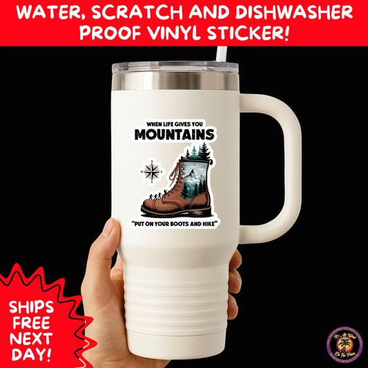 HIKING STICKERS | Set Waterproof Vinyl Decals Ideal for Backpacks Journals Cars Perfect Gift for Trail Walkers Campers and Outdoor Fans