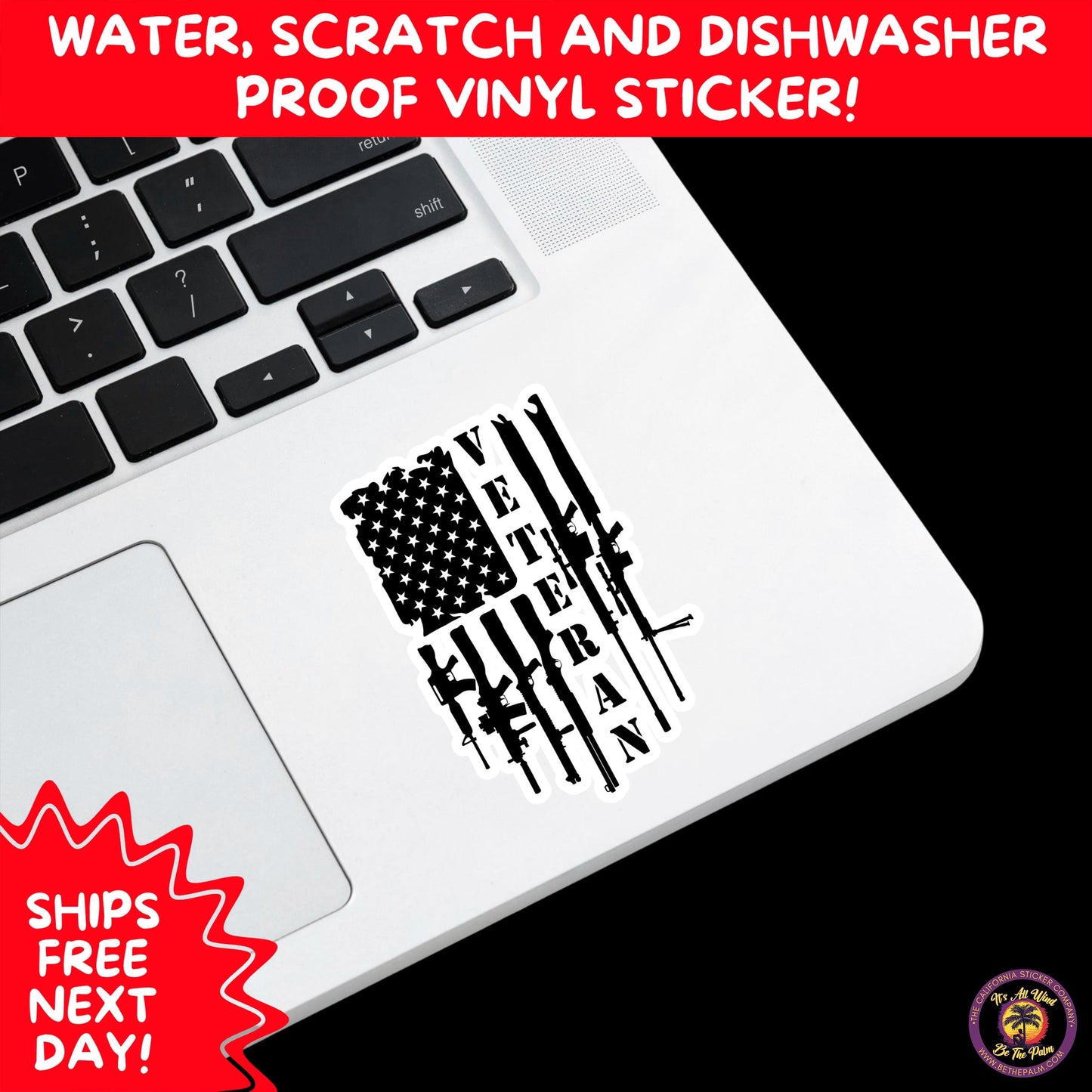 VETERAN STICKERS | Veteran Made Patriotic Vinyl Decals for Military Support, Army Navy Marine Veteran Gifts, American Flag Bumper Sticker