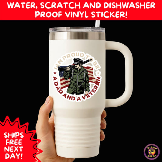 VETERAN STICKERS | Veteran Made Patriotic Vinyl Decals for Military Support, Army Navy Marine Veteran Gifts, American Flag Bumper Sticker