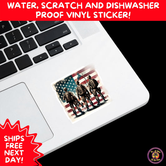 VETERAN STICKERS | Veteran Made Patriotic Vinyl Decals for Military Support, Army Navy Marine Veteran Gifts, American Flag Bumper Sticker