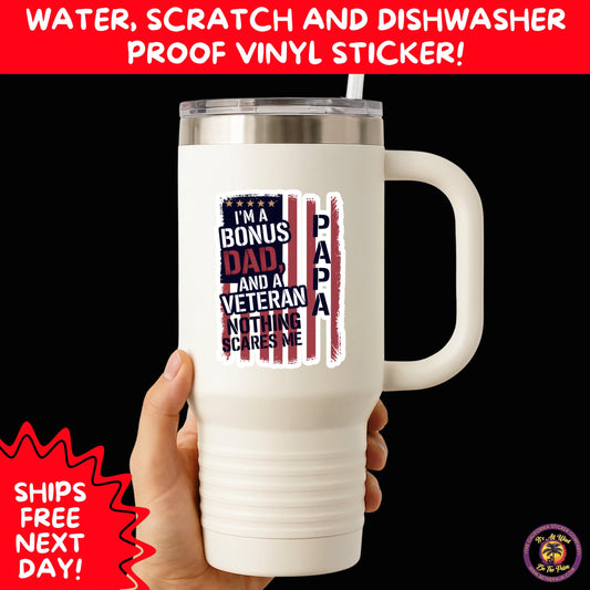 VETERAN STICKERS | Veteran Made Patriotic Vinyl Decals for Military Support, Army Navy Marine Veteran Gifts, American Flag Bumper Sticker