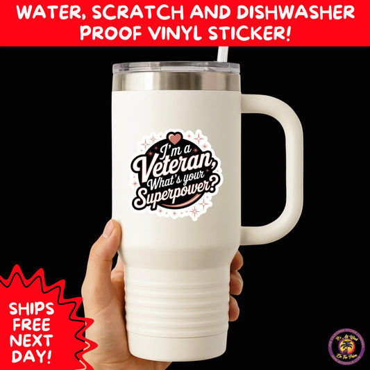 VETERAN STICKERS | Veteran Made Patriotic Vinyl Decals for Military Support, Army Navy Marine Veteran Gifts, American Flag Bumper Sticker