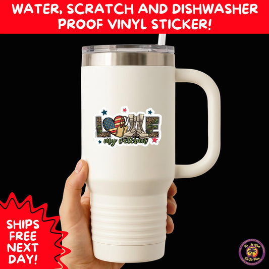 VETERAN STICKERS | Veteran Made Patriotic Vinyl Decals for Military Support, Army Navy Marine Veteran Gifts, American Flag Bumper Sticker