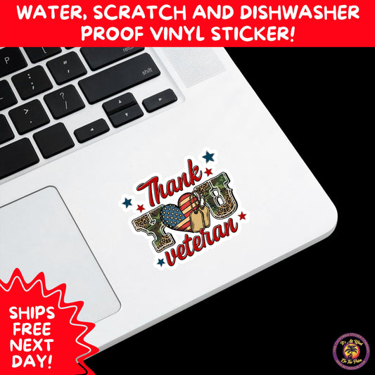 VETERAN STICKERS | Veteran Made Patriotic Vinyl Decals for Military Support, Army Navy Marine Veteran Gifts, American Flag Bumper Sticker