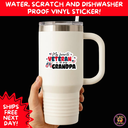 VETERAN STICKERS | Veteran Made Patriotic Vinyl Decals for Military Support, Army Navy Marine Veteran Gifts, American Flag Bumper Sticker