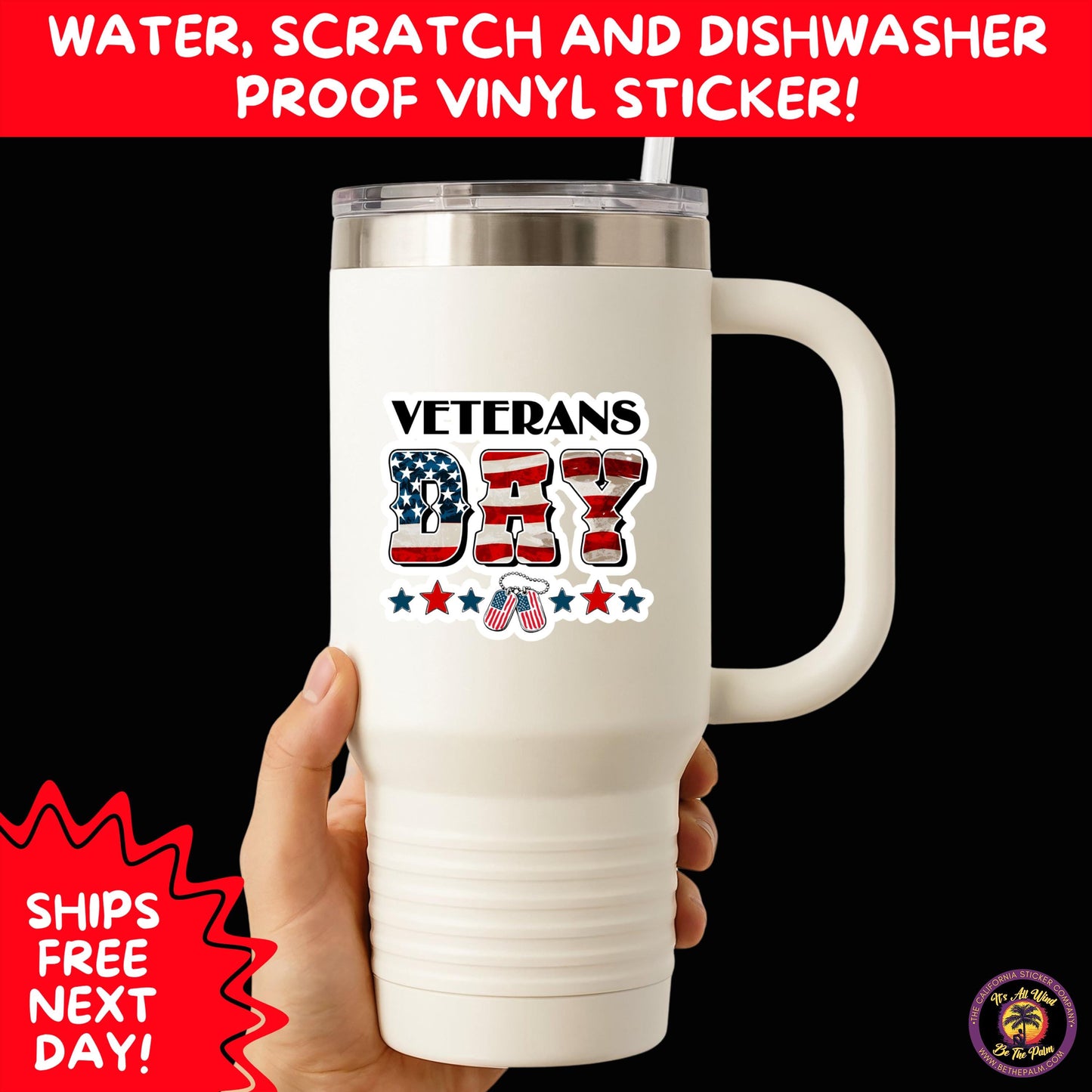 VETERAN STICKERS | Veteran Made Patriotic Vinyl Decals for Military Support, Army Navy Marine Veteran Gifts, American Flag Bumper Sticker