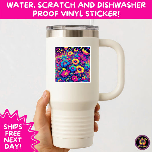 PSYCHEDELIC ART STICKERS | Trippy Groovy Vinyl Decals for Journals, Water Bottles, Laptops, Hippie Aesthetic Stickers for Vibe Lovers