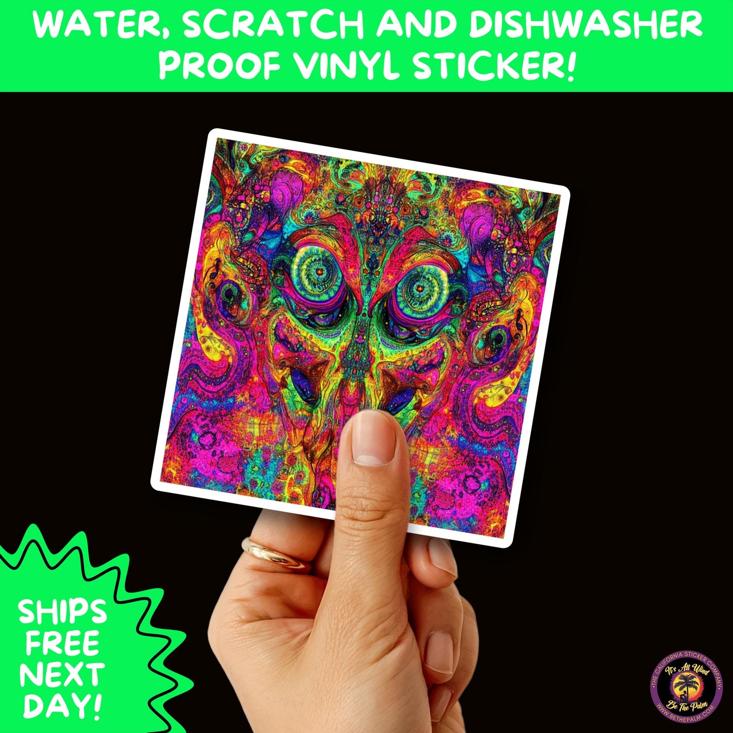 PSYCHEDELIC ART STICKERS | Trippy Groovy Vinyl Decals for Journals, Water Bottles, Laptops, Hippie Aesthetic Stickers for Vibe Lovers