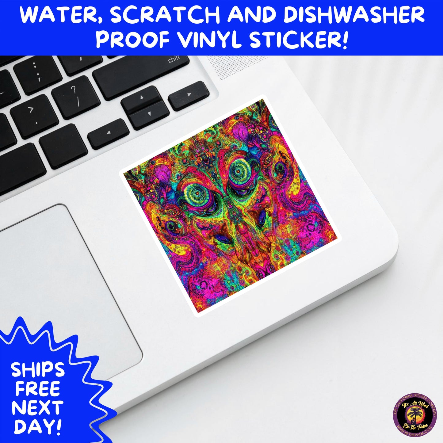 PSYCHEDELIC ART STICKERS | Trippy Groovy Vinyl Decals for Journals, Water Bottles, Laptops, Hippie Aesthetic Stickers for Vibe Lovers