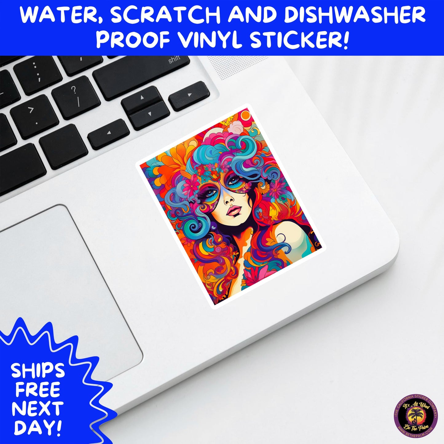 PSYCHEDELIC ART STICKERS | Trippy Groovy Vinyl Decals for Journals, Water Bottles, Laptops, Hippie Aesthetic Stickers for Vibe Lovers