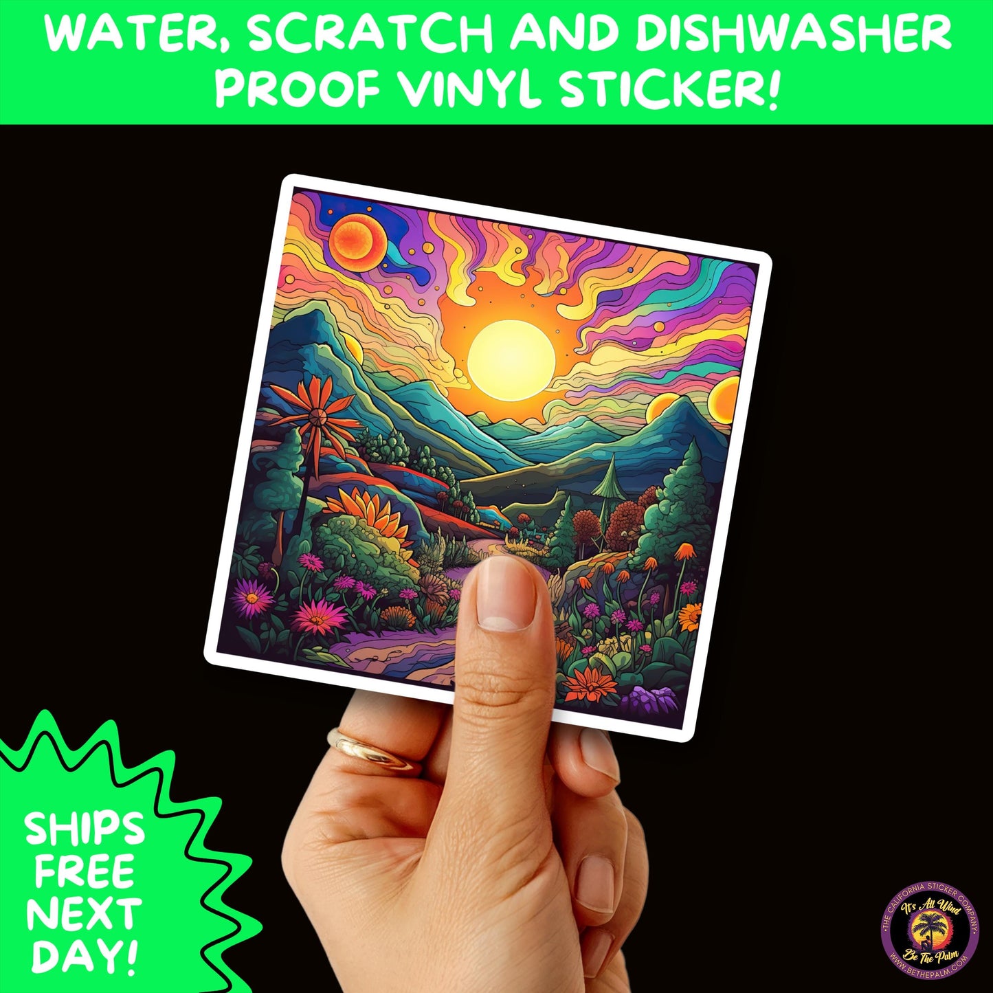 PSYCHEDELIC ART STICKERS | Trippy Groovy Vinyl Decals for Journals, Water Bottles, Laptops, Hippie Aesthetic Stickers for Vibe Lovers