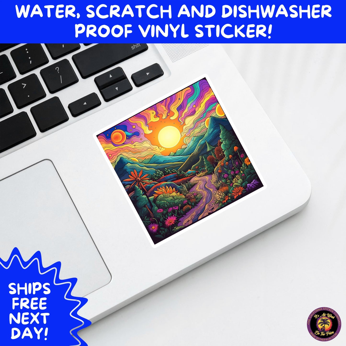 PSYCHEDELIC ART STICKERS | Trippy Groovy Vinyl Decals for Journals, Water Bottles, Laptops, Hippie Aesthetic Stickers for Vibe Lovers