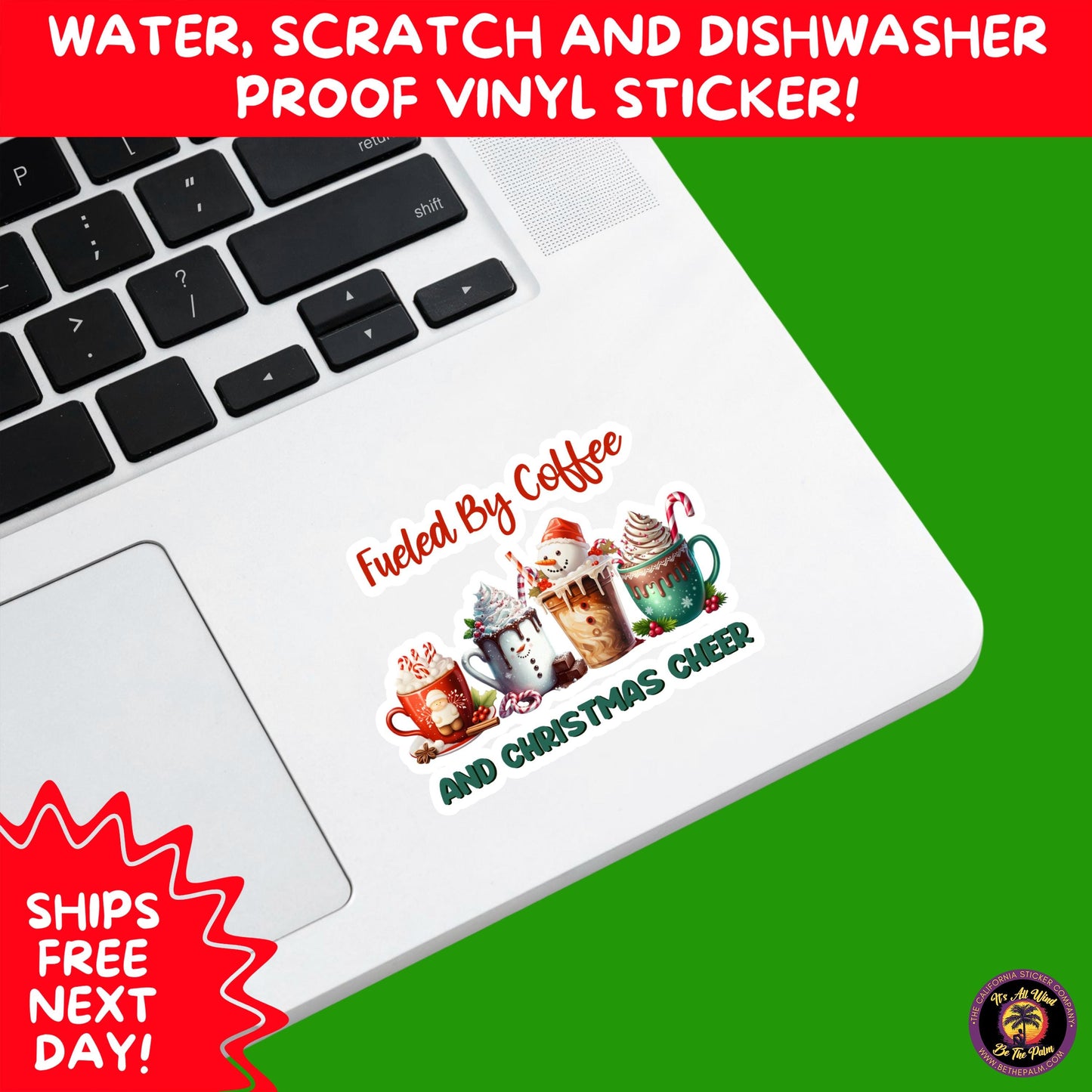 CHRISTMAS STICKER PACK | Festive Holiday Decor Vinyl Stickers Perfect for Journals Gifts Planners Stocking Stuffers Winter for coffee lovers