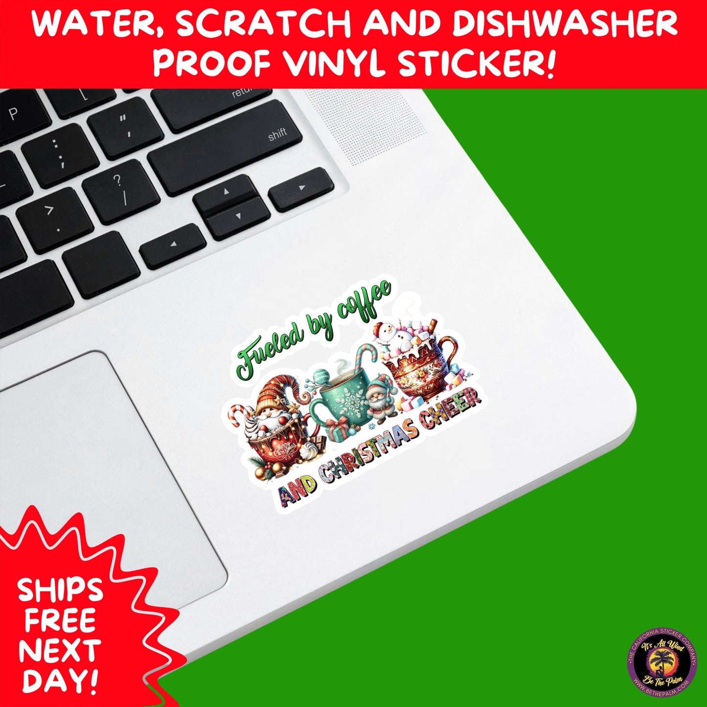CHRISTMAS STICKER PACK | Festive Holiday Decor Vinyl Stickers Perfect for Journals Gifts Planners Stocking Stuffers Winter for coffee lovers