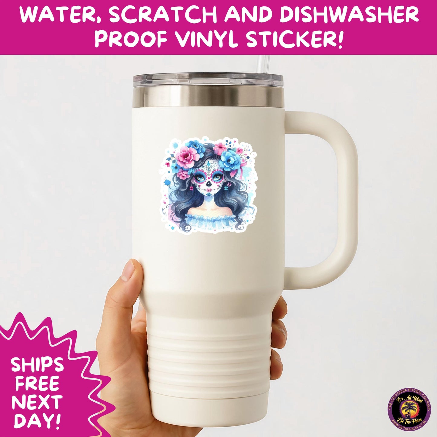 SUGAR SKULL STICKERS Day of the Dead Aesthetic Sticker Pack for Journals Laptops Water Bottles Halloween Decor and Spooky Season Gifts