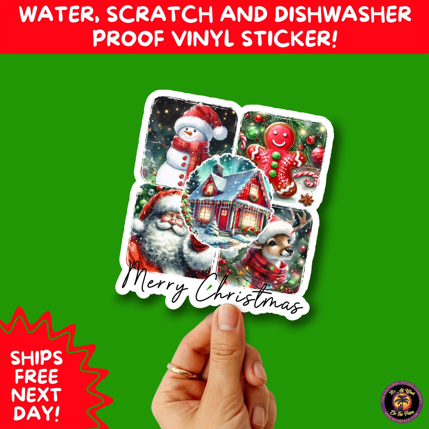 CHRISTMAS STICKER PACK | Festive Holiday Decor Vinyl Stickers Perfect for Journals Gifts Planners Stocking Stuffers Winter for coffee lovers