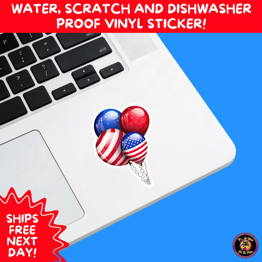 4th of july | sticker pack independence day vinyl decals, usa flag, fireworks, red white blue summer holiday patriotic sticker set