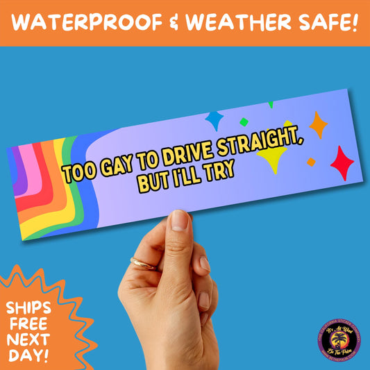 BUMPER STICKER | Funny Vinyl Decals for Cars Trucks Laptops Durable Waterproof Outdoor Sticker Gift for Drivers and Road Trips