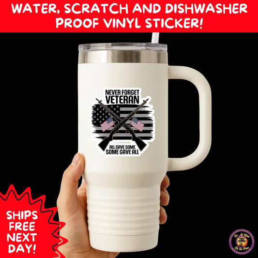 VETERAN STICKERS | Veteran Made Patriotic Vinyl Decals for Military Support, Army Navy Marine Veteran Gifts, American Flag Bumper Sticker