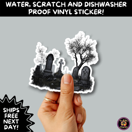 DARK GOTHIC STICKERS – Witchcore, Spooky, Occult, Alternative Vinyl Decals for Journals, Water Bottles, cemetery, headstone, and MacBooks