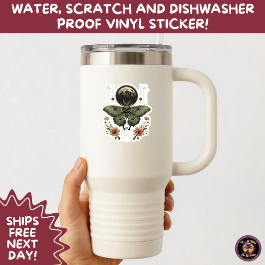 LUNA MOTH STICKERS | moth, sticker, luna moth, moon moth, cottage core, large moth, insect sticker, laptop sticker,