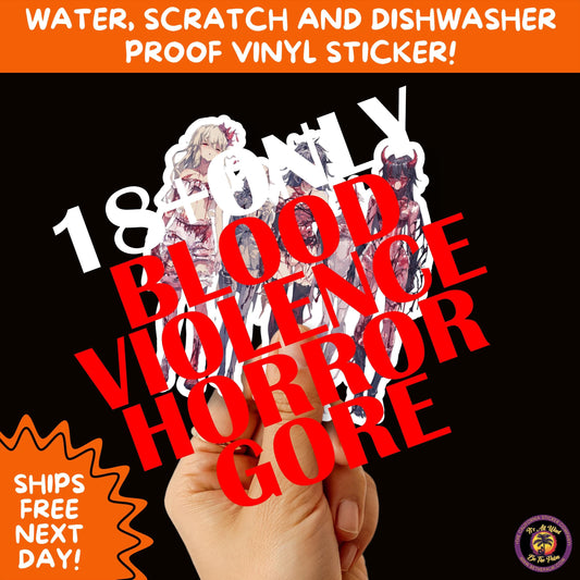 GORE HORROR STICKERS | Creepy Vibe Aesthetic – Blood, Skulls, Guts, and Creepy Vinyl Art for Halloween and Alternative Style Fans