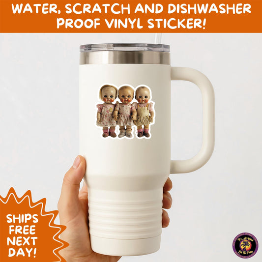 HORROR DOLL STICKERS Spooky Cute Creepy Girl Stickers β Perfect for Halloween, Scrapbooking, and Horror Aesthetic Fans