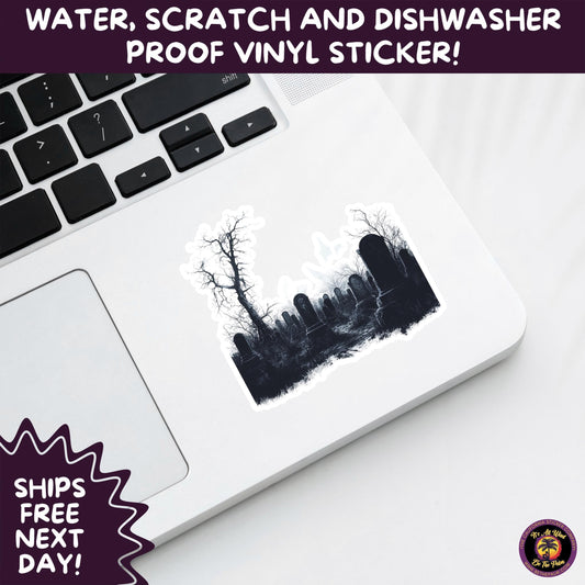 DARK GOTHIC STICKERS – Witchcore, Spooky, Occult, Alternative Vinyl Decals for Journals, Water Bottles, cemetery, headstone, and MacBooks
