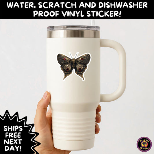 GOTH MOTH STICKERS | Gothic Insect Vinyl Stickers, Dark Aesthetic Stickers for Laptops Journals, Spooky Bug Stickers, Moth Witchy Decor