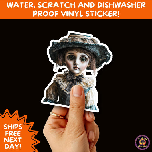 HORROR DOLL STICKERS Spooky Cute Creepy Girl Stickers β Perfect for Halloween, Scrapbooking, and Horror Aesthetic Fans