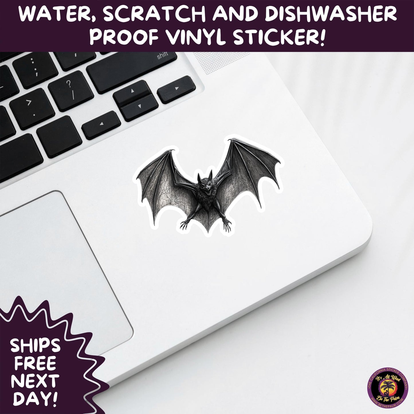 GOTHIC BAT STICKERS | for Alternative Aesthetic Lovers Spooky Vibe Cute Creepy Goth Accessories for Journal Laptop or Water Bottle Decor
