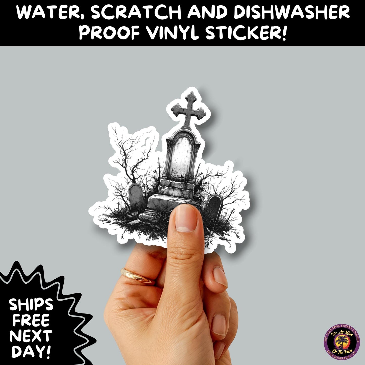 DARK GOTHIC STICKERS – Witchcore, Spooky, Occult, Alternative Vinyl Decals for Journals, Water Bottles, cemetery, headstone, and MacBooks