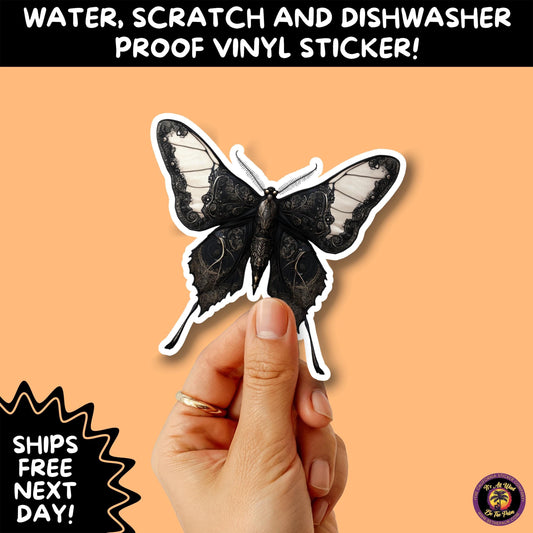 GOTH MOTH STICKERS | Gothic Insect Vinyl Stickers, Dark Aesthetic Stickers for Laptops Journals, Spooky Bug Stickers, Moth Witchy Decor