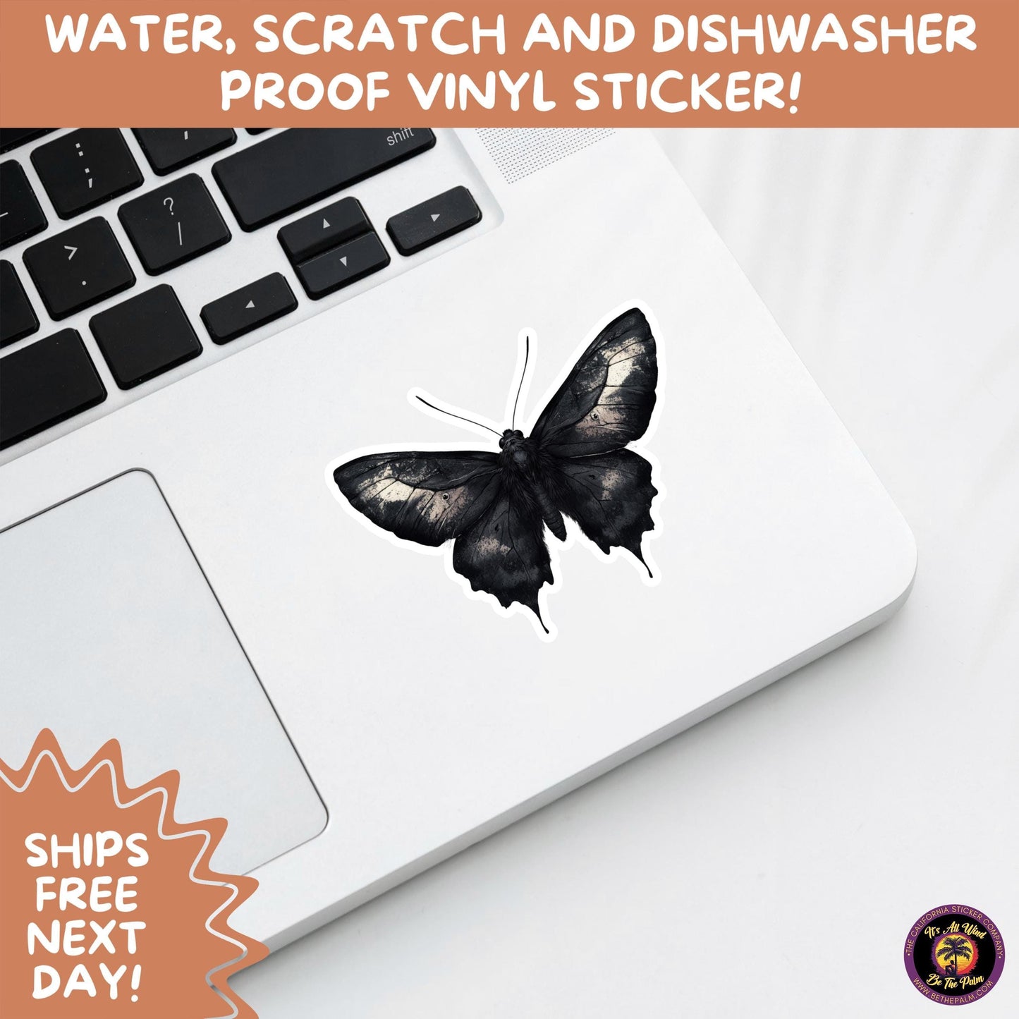 GOTH MOTH STICKERS | Gothic Insect Vinyl Stickers, Dark Aesthetic Stickers for Laptops Journals, Spooky Bug Stickers, Moth Witchy Decor