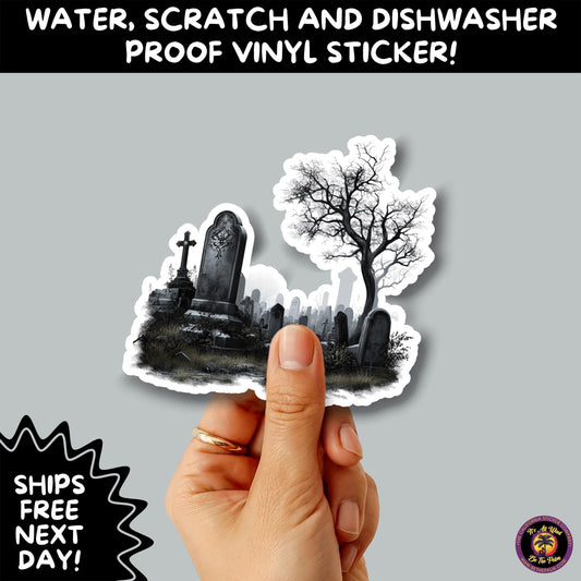 DARK GOTHIC STICKERS – Witchcore, Spooky, Occult, Alternative Vinyl Decals for Journals, Water Bottles, cemetery, headstone, and MacBooks