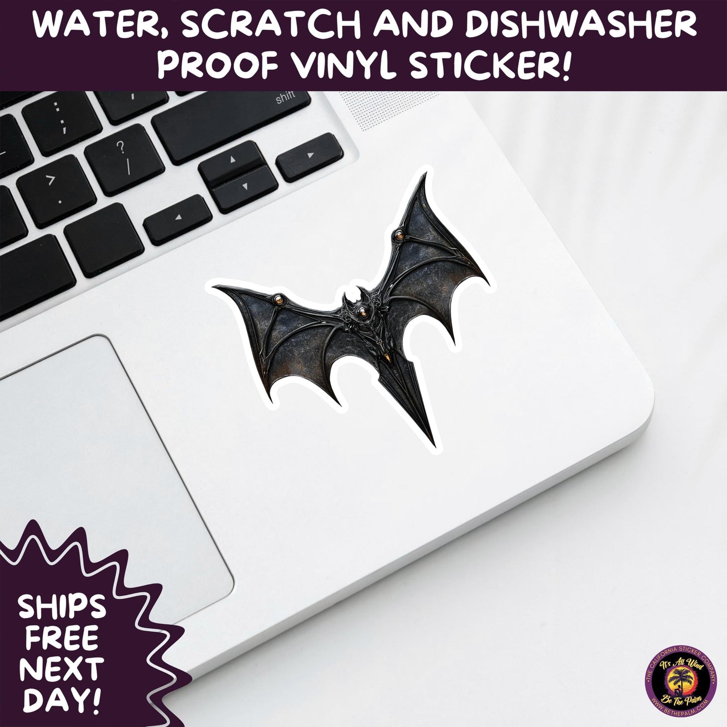 GOTHIC BAT STICKERS | for Alternative Aesthetic Lovers Spooky Vibe Cute Creepy Goth Accessories for Journal Laptop or Water Bottle Decor