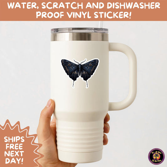 GOTH MOTH STICKERS | Gothic Insect Vinyl Stickers, Dark Aesthetic Stickers for Laptops Journals, Spooky Bug Stickers, Moth Witchy Decor