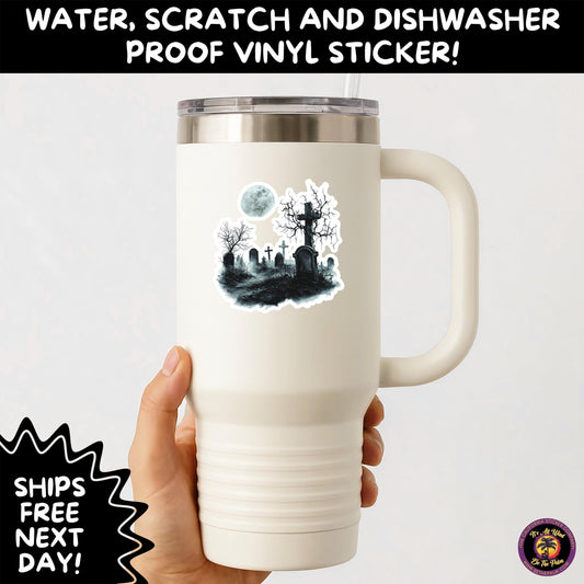 DARK GOTHIC STICKERS – Witchcore, Spooky, Occult, Alternative Vinyl Decals for Journals, Water Bottles, cemetery, headstone, and MacBooks