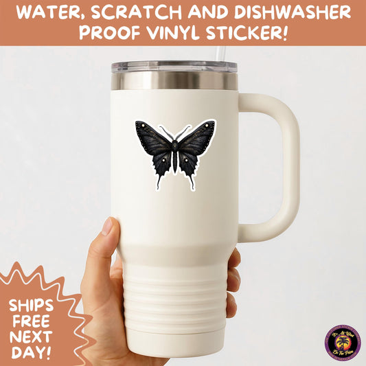 GOTH MOTH STICKERS | Gothic Insect Vinyl Stickers, Dark Aesthetic Stickers for Laptops Journals, Spooky Bug Stickers, Moth Witchy Decor