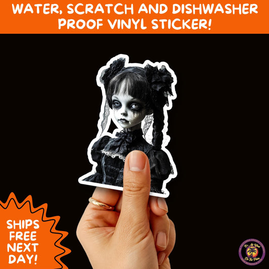 HORROR DOLL STICKERS Spooky Cute Creepy Girl Stickers – Perfect for Halloween, Scrapbooking, and Horror Aesthetic Fans
