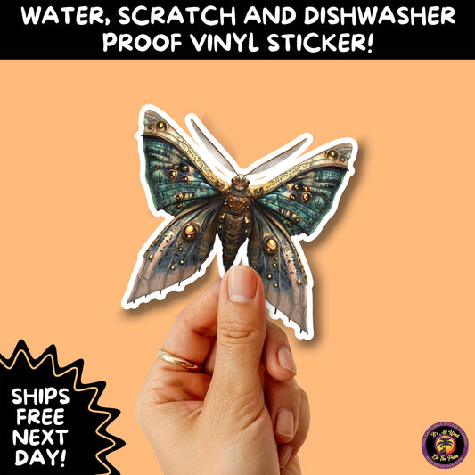 GOTH MOTH STICKERS | Gothic Insect Vinyl Stickers, Dark Aesthetic Stickers for Laptops Journals, Spooky Bug Stickers, Moth Witchy Decor