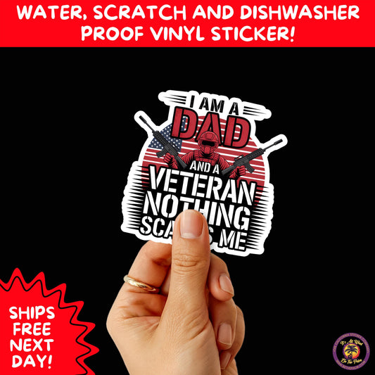 VETERAN STICKERS | Veteran Made Patriotic Vinyl Decals for Military Support, Army Navy Marine Veteran Gifts, American Flag Bumper Sticker