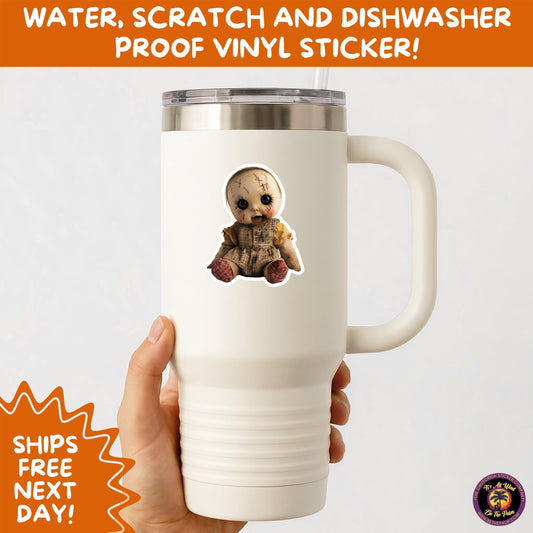 HORROR DOLL STICKERS Spooky Cute Creepy Girl Stickers β Perfect for Halloween, Scrapbooking, and Horror Aesthetic Fans